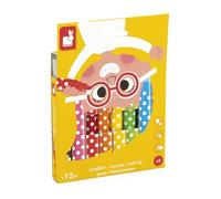Janod - 8 Large Coloured Markers for Toddlers, From 1 Year Old - Safe Tip - Easy to Wash Off - Ideal for First Drawings - From 12 Months - J07402
