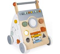 Janod Baby Walker Activity Cart Wooden Push Trolley Play Learning Toy Wheels