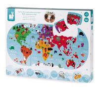 Janod - Bath Explorers Map for Little Adventurers - 28 Waterproof Foam Pieces - Early Childhood Bath Toy - Handling and Dexterity - From 3 Years Old, J04719