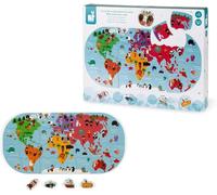 JANOD BATH EXPLORERS WORLD MAP JIGSAW IN THE TUB 28 PIECES - BATH TOY 47 X 24 CM