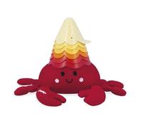 Janod, Bernard and His Shell, Bath Stacking Toy, 10 Months+ | 6 Stackable Cups with Wheat Straw, Different Water Jets, Pouring Handle, Water Play, Grasping and Fine Motor Skills