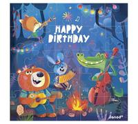 Janod - Birthday Puzzle Card - 25-piece Forest Puzzle Gift Card + 1 note + 1 envelope - Ages 3 and up