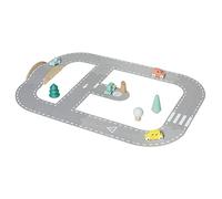 Janod - Bolid Felt and FSC Wood Car Track - Early-Years Toy - Felt Circuit + 4 Cars + 5 Accessories - 2 Years +, J04631