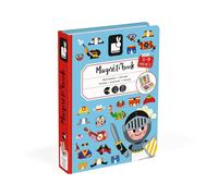 Janod - Magneti'Book for Boys - Magnetic Educational Game, 36 Pieces - Fine Motor Skills and Imagination Learning - From 3 Years, J02719