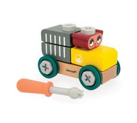 Janod - My First Construction Game - Bear DIY Car - 25 Elements - Pretend Play - Develops Dexterity & Creativity - 24 Months + - J06458