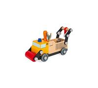 Janod - Brico'kids Wooden Construction Truck - Construction Toy - Teaches Fine Motor Skills and Imagination - FSC Certified - Ages 3 and up - J06470, White