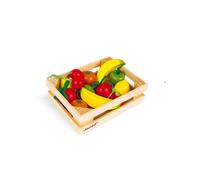 Janod - 12 Wooden Fruits Crate - Doll'S Tea Set, Kitchen Set, Merchant Accessories - Imitation Toy - from 3 Years Old, J05610