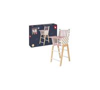 Janod - Candy Chic - Wooden High Chair for Dolls Up to 16,5 inch - Dolls Accessories - Suitable for Ages 3 and Up, J05888, White