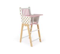 Janod - Candy Chic - Wooden High Chair for Dolls up to 42 cm - Dolls accessories - Suitable for ages 3 and up - J05888