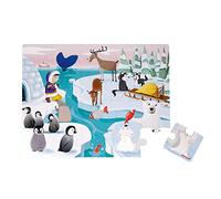 Janod - Children's Tactile Puzzle Life on the Ice Pack, 20 Pieces including 7 Textured - Educational and Sensory Game - Touch, Fine Motor Skills and Concentration - From 2 Years, J02773