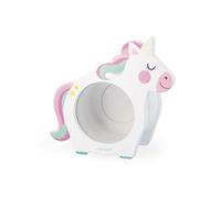 Janod - Children's Unicorn Money Box - Transparent Side and Magnetic Back Opening or Room Decoration - FSC Wood - From 3 Years - J04655