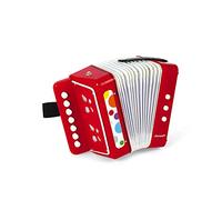 Janod - Confetti Accordion - Pretend Play and Musical Awakening Toy - Holding Strap - Red - from 3 Years Old, J07620