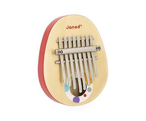 Janod - Confetti Wooden Kalimba - Pretend Play Musical Toy - 8 Metal Keys - Children’s Sooth-Sounding Kalimba - 3 Years +, J07642