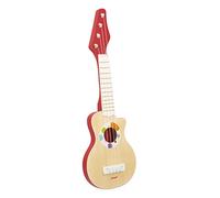 Janod - Confetti Wooden Rock Guitar - Pretend Play Musical Toy - Includes 4 Plastic Strings + 4 Spare Ones - 3 Years +, J07644