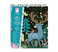 Janod - Creative Kit 5 Pictures to Decorate with Glow-in-the-Dark Sand and Glitter - Creative Leisure - 5 Pictures to Decorate + Tool - Imagination and DIY Creativity - Ages 6+