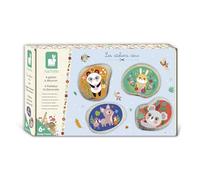 Janod - Decorative Pebbles - 4 Double-Sided Pebbles to Decorate with Decals - Creative Leisure Kit for Children - Develops Fine Motor Skills and Concentration - From 6 years