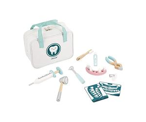 Janod - Dentist's Case - Pretend Play Occupational Toy - 9 Wooden and Cardboard Accessories Included - Boosts the Imagination - FSC-Certified - Water-Based Paints - 3 Years + - J06550