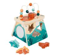 Janod - Multi-Activity Volcano - 5 Activities - Early-Learning Game - Fine Motor Skills - Children’s FSC Wood Dinosaur Toy - 12 Months +, J05827