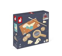 Janod - Dinosaur Excavation Game - 87 Accessories - Children’s Toy - Digging Kit w/Sand, Magnifying Glass & Bones - FSC Wood Game - 4 Years +, J05832