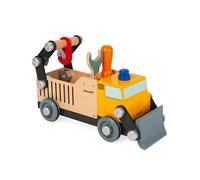 Janod - Brico'kids Wooden Construction Truck - Construction Toy - Teaches Fine Motor Skills and Imagination - FSC Certified - Ages 3 and up - J06470, White