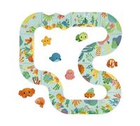 Janod - Early Learning Bath Circuit From 18 months - Bath Circuit Comprising 14 Pieces + 8 Animals - Storage and Drying Net Included - From 18 months