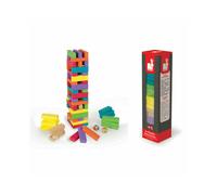 Janod Equilibloc Colour 62pc?60 Wooden Pieces in 7 Stunning Colours + 2 Dice?+3y - Plush Soft Toy