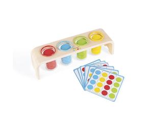 Janod - Essential - Colours Sorting - Wooden Early Learning Educational Game - Teaches Colours and Fine Motor Skills - Water-based Paint - Ages 2 and up. - J05066