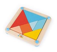 Janod - Essential - The Tangram - Wooden Early Learning Educational Game - Water-Based Paint - Ages 2 and Up, J05070