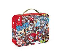 Janod Round Observation Puzzle Firemen – 208 Pieces, Multicolor