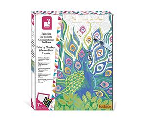 Janod - ‘Fabulous Birds’ Paint by Numbers Set - 2 Paintings to Complete - Les Ateliers du Calme - Children’s Arts & Crafts Kit - 7 Years + - J07986
