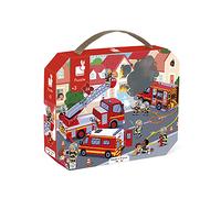 Janod - 3 Years+ - 24-Piece ‘Firefighters’ Children’s Puzzle - Educational Motor Skills & Concentration Game - Suitcase Box w/ Handle - Made in France & FSC-Certified - Vegetable Inks - J02605