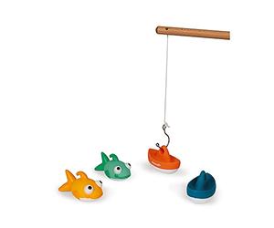 Janod - Fishing Game with 2 Squirters Included - Early Childhood Bath Toy - Develops Imagination & Awakens the Senses - From 2 Years Old, J04715