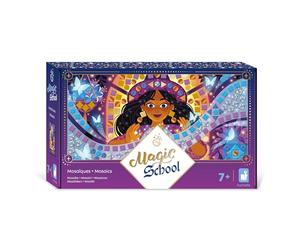 Janod - Foam Mosaic Box - Witches and Wizards Theme - Magic School - 3 Paintings - Children's Creative Leisure Kit - Learning Fine Motor Skills and Concentration - From 7 years old - J09150