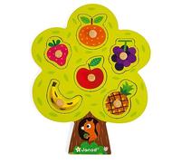 Janod - Fruit Tree Puzzle - 6 Pieces + 1 Board - Wooden Early Learning Toy - Educational Game, Develop Memory - From 18 Months Old, J07061
