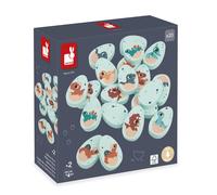 Janod - Dinosaur Memo Game - 20 Dinosaur Egg-Shaped Wooden Pieces - 10 Pairs of Baby Dinosaurs - Children’s Memo Game - 24 Months +, J05826