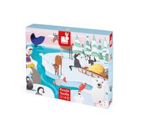 Janod Giant Tactile Puzzle "Life On The Ice" - Plush Soft Toy