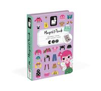 Janod - Magneti'Book for Girls - Magnetic Educational Game, 46 Pieces - Fine Motor Skills and Imagination Learning - From 3 Years, J02718