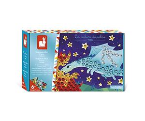 Janod - Glue-On Sequins Set - Dragons - Les Ateliers du Calme - Children’s Arts & Crafts Kit - Mastering Fine Motor Skills & Concentration - 6 Years +, J07921