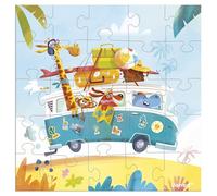 Janod - Greeting Card Puzzle - 25-piece Road Trip Puzzle Gift Card + 1 note + 1 envelope - Ideal for birthdays and greetings - Ages 3+