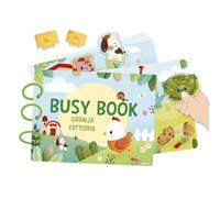Janod - Interactive Spanish/Italian Farm Book - 18 Pages of Educational Activities for Children - Interactive Board for Learning Numbers, Alphabet, Animals and Sounds - from 3 Years Old