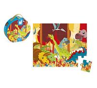 Janod J02873 Round Case Puzzle, Dinosaurs, 24 Pieces