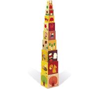 Janod J02917 Square Stacking Pyramid 10 cubes, 4 seasons
