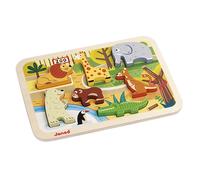 Janod J07022 Wooden Chuncky Puzzle, Zoo, 7 Pieces