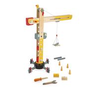 Janod Large Wooden Crane Toy 74cm Construction Playset Kids 3+ NEW