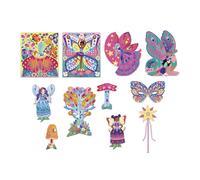 Janod - Multi-Activity Set - Fairy Theme - 11 Realisations - Children's Creative Leisure Kit - Dexterity and Concentration - From 5 Years - J09175