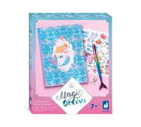 Janod - Magic Ocean - Secret Notebook - Children’s Private Journal - Arts & Crafts Kit - Notebook with Mermaid Tail Pen - The Little Mermaid Universe - Craft Activity for Ages 3 +, J09109