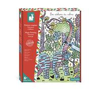 Janod - Magic Painting Set - Dinosaurs - Les Ateliers du Calme - Children’s Arts & Crafts Kit - 6 Colour-Your-Own Dinosaur Pictures - Fine Motor Skills & Concentration - 6 Years +, J07873