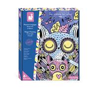Janod - Magic Painting Set - Goodnight - Les Ateliers du Calme - Children’s Arts & Crafts Kit - 6 Colour-Your-Own Animal Pictures - Fine Motor Skills & Concentration - 6 Years +, J07875