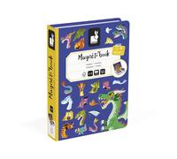 Janod Magnéti'Book Dragons – Educational Magnetic Game, 53 Magnets & 10 Models – Blue – From 3 Years