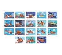 Janod Educational Game Magneti'Book Firefighters - 60 magnets, 18 model cards - Multicoloured